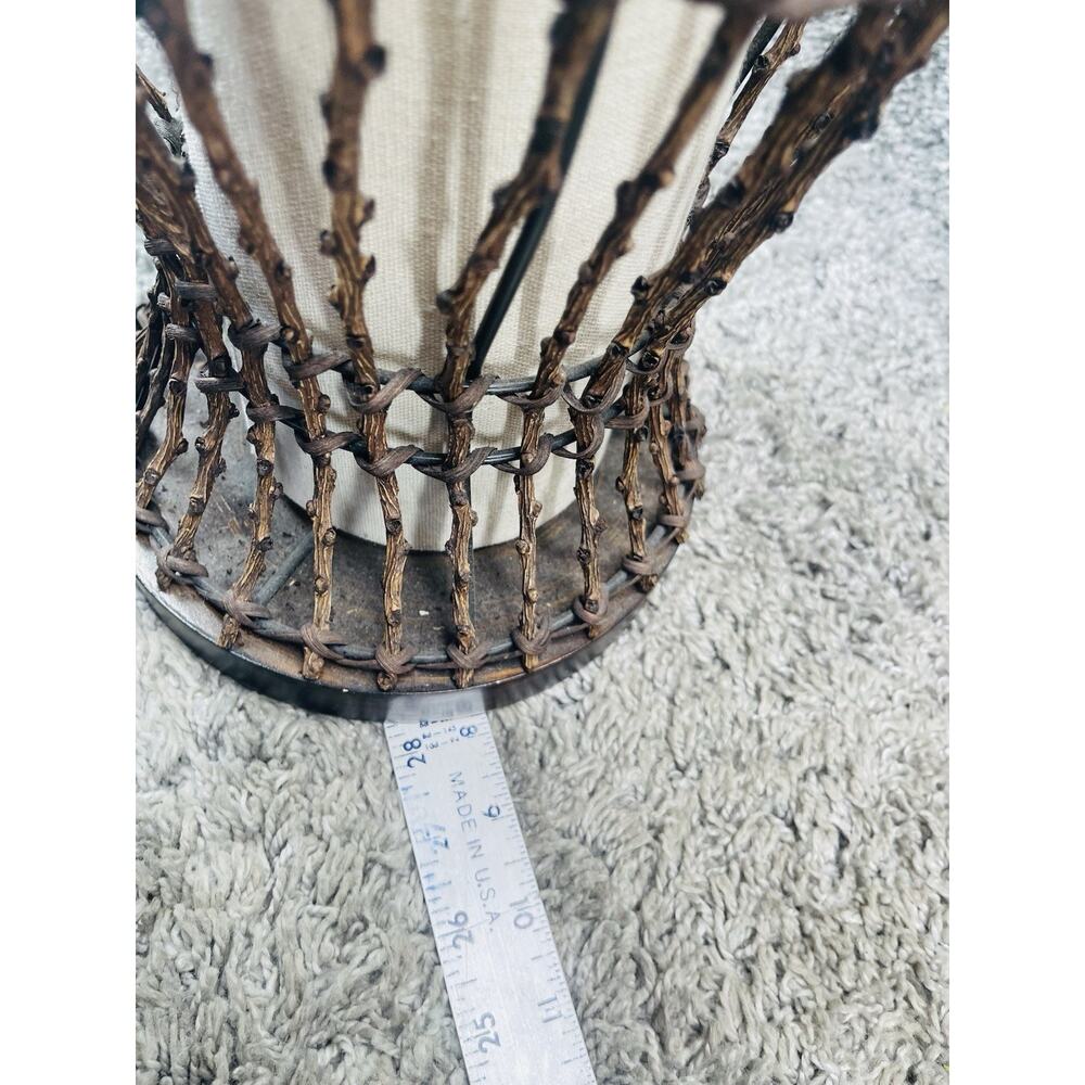 Vintage Mid Century Modern/Coastal Boho Table Lamps Woven Outer Cage Translucent - Picture 7 of 8